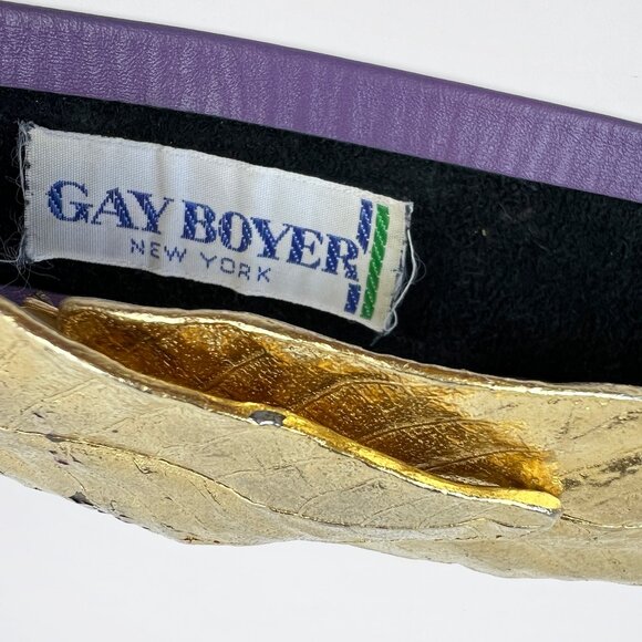 1982 Vintage Belt, © Mini Di N, Purple Leather & Gold Leaf, Gay Boyer New York main image 4